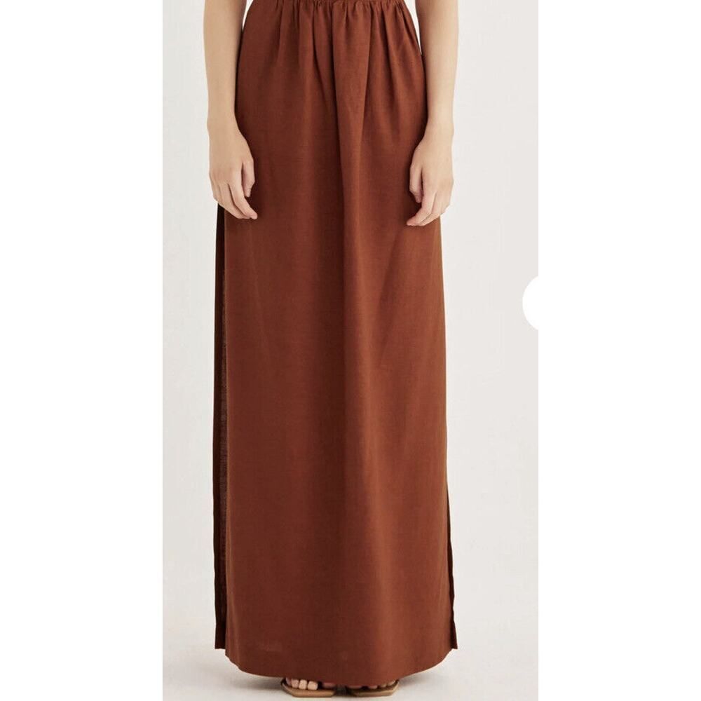 Rumer The Label Roam Maxi Skirt Size Small Brown Side Slit